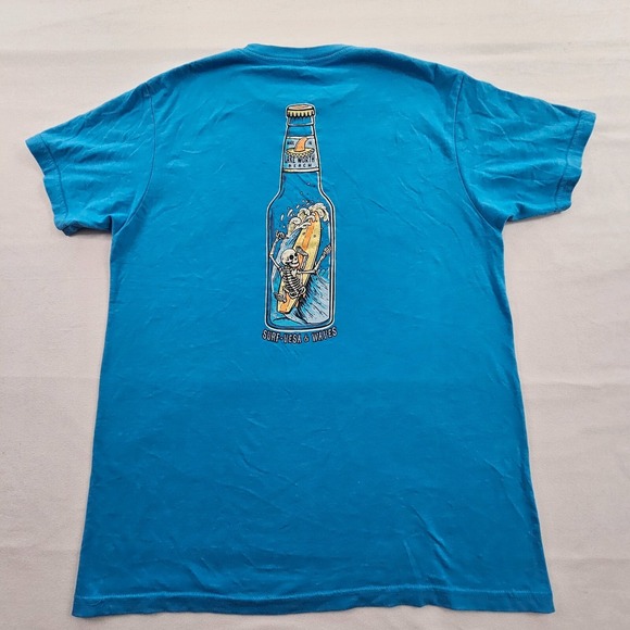 The Duck Company Other - Lake Worth Beach Surfing Skeleton Blue Short Sleeve Cotton Blend T-Shirt Men's M